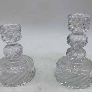 Candlestick产品名称：双色扭纹烛台 大号直径:8 高：11.5 小号直径：8 高：10